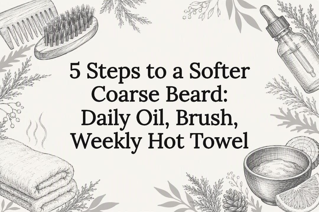5 Steps to a Softer Coarse Beard: Daily Oil, Brush, Weekly Hot Towel